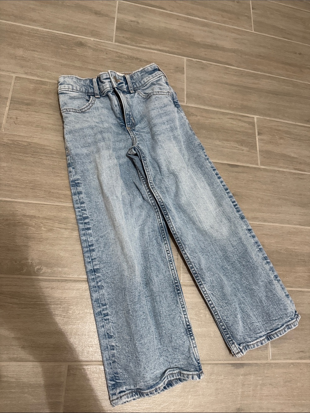 abercrombie kids Light Wash Wide-Leg Jeans